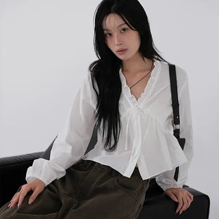 Suri Frill V-Neck Blouse