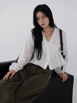 Suri Frill V-Neck Blouse