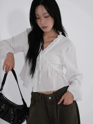 Suri Frill V-Neck Blouse