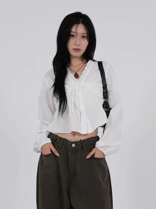 Suri Frill V-Neck Blouse