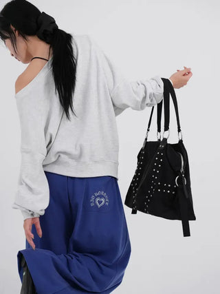 Cora Saint Graphic Off-Shoulder Sweatshirt