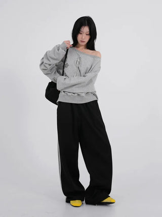 Cora Saint Graphic Off-Shoulder Sweatshirt