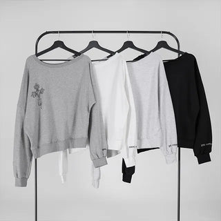Cora Saint Graphic Off-Shoulder Sweatshirt