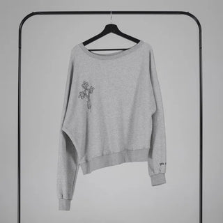Cora Saint Graphic Off-Shoulder Sweatshirt