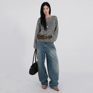 J Check Layer Back Damage Wide Pants