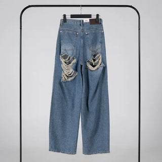 J Check Layer Back Damage Wide Pants