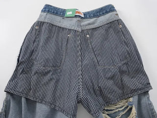 J Check Layer Back Damage Wide Pants