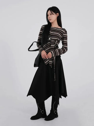 Ana Asymmetrical Flat Midi Skirt