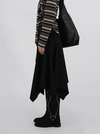 Ana Asymmetrical Flat Midi Skirt