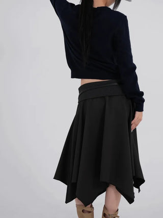 Ana Asymmetrical Flat Midi Skirt