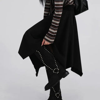 Ana Asymmetrical Flat Midi Skirt