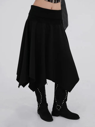 Ana Asymmetrical Flat Midi Skirt