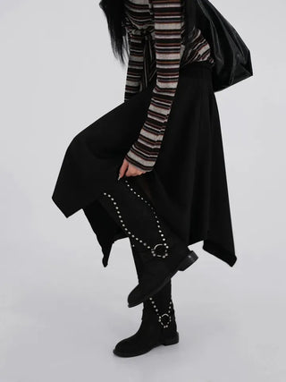 Ana Asymmetrical Flat Midi Skirt