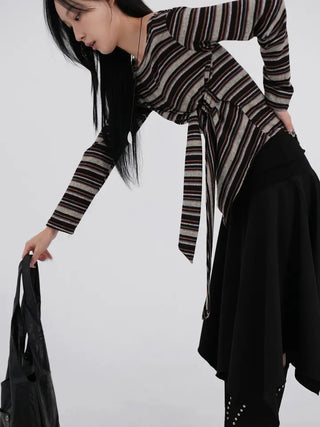 Ana Asymmetrical Flat Midi Skirt