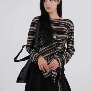 Lena Autumn Palette Tie Knit Tee