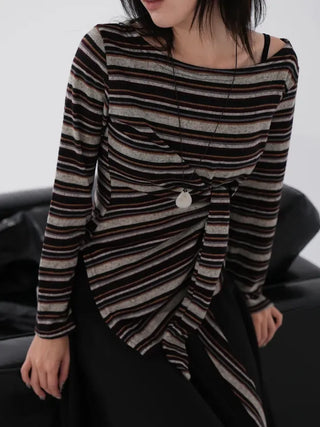 Lena Autumn Palette Tie Knit Tee
