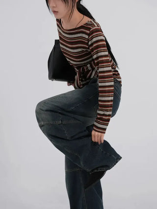 Lena Autumn Palette Tie Knit Tee