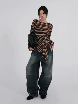 Lena Autumn Palette Tie Knit Tee