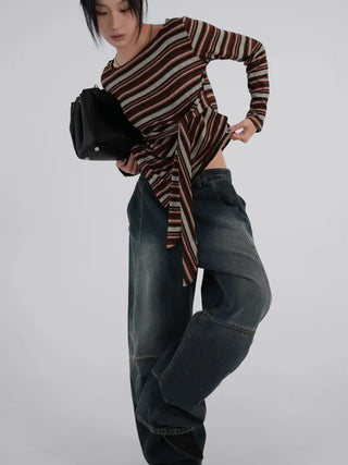 Lena Autumn Palette Tie Knit Tee