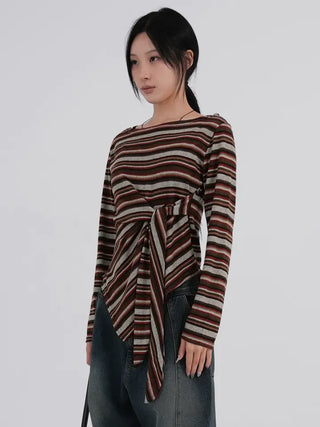 Lena Autumn Palette Tie Knit Tee