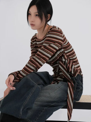 Lena Autumn Palette Tie Knit Tee