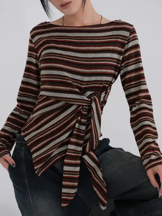Lena Autumn Palette Tie Knit Tee