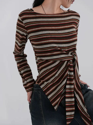 Lena Autumn Palette Tie Knit Tee