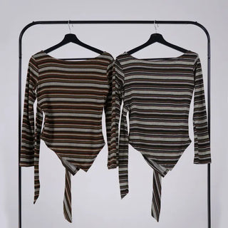 Lena Autumn Palette Tie Knit Tee
