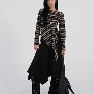 Lena Autumn Palette Tie Knit Tee