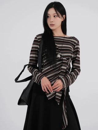 Lena Autumn Palette Tie Knit Tee