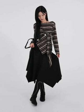 Lena Autumn Palette Tie Knit Tee