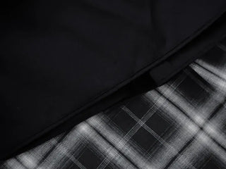 Dubi Check Button Midi Pleated Skirt