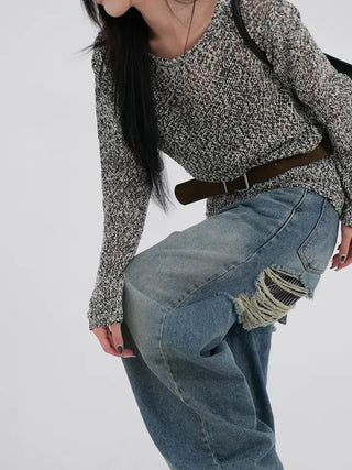 Amo Belt Heathered Knit