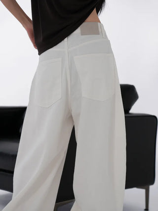Collar Studded Line Balloon Cotton Pants