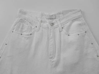 Collar Studded Line Balloon Cotton Pants