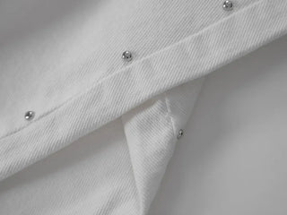 Collar Studded Line Balloon Cotton Pants