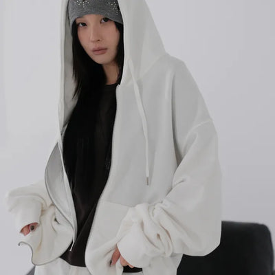 Orin Big Number Two-Way Oversized Zip-Up Hoodie