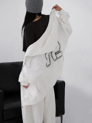 Orin Big Number Two-Way Oversized Zip-Up Hoodie