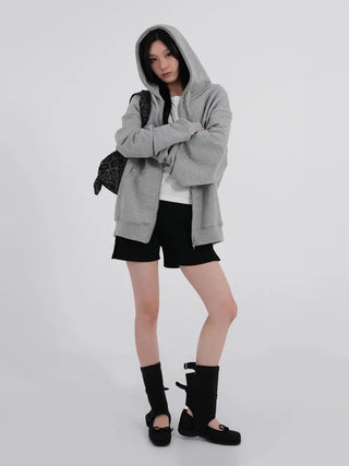 Orin Big Number Two-Way Oversized Zip-Up Hoodie
