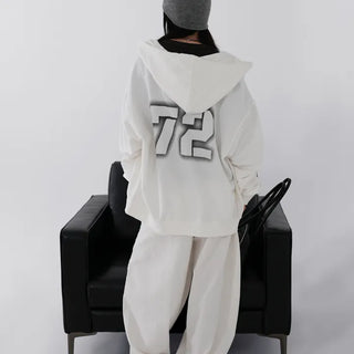 Orin Big Number Two-Way Oversized Zip-Up Hoodie