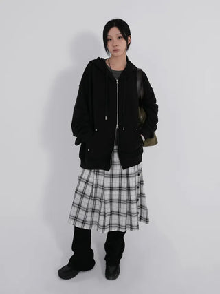 Orin Big Number Two-Way Oversized Zip-Up Hoodie