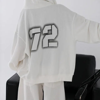Orin Big Number Two-Way Oversized Zip-Up Hoodie