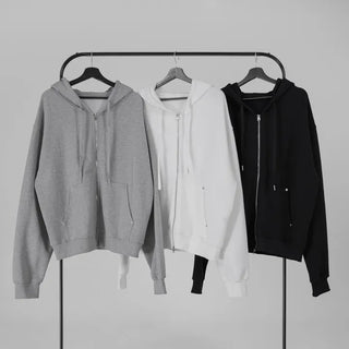 Orin Big Number Two-Way Oversized Zip-Up Hoodie