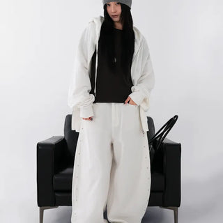 Orin Big Number Two-Way Oversized Zip-Up Hoodie