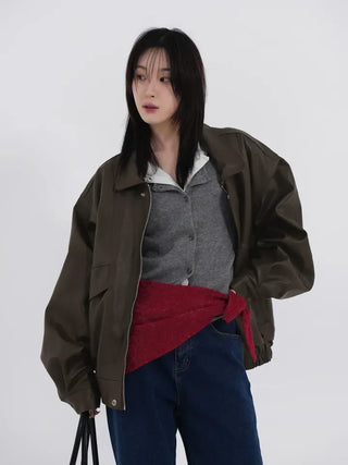 Lair Sheepskin Over Leather Jacket