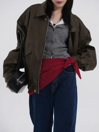 Lair Sheepskin Over Leather Jacket