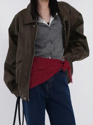 Lair Sheepskin Over Leather Jacket