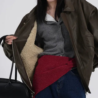 Lair Sheepskin Over Leather Jacket