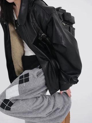 Lair Sheepskin Over Leather Jacket