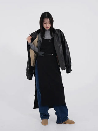Lair Sheepskin Over Leather Jacket